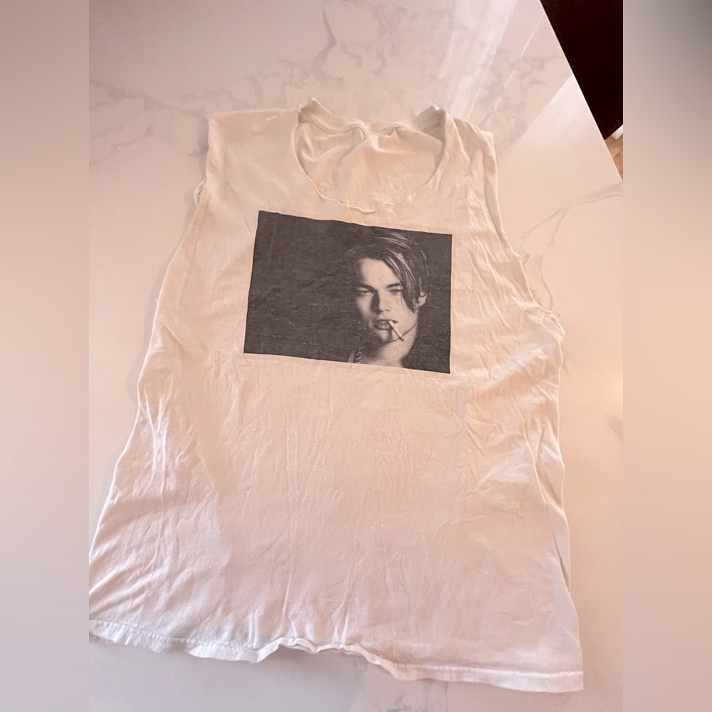 Leonardo DiCaprio vintage screen printed cut off tank